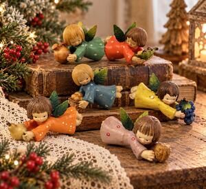 ANRI Ferrandiz Flying Angels Fruit Ornaments Vintage Italy Hand Painted Lot 6